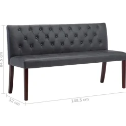 vidaXL Bancos-Banco de piel de ante artificial 148,5 cm