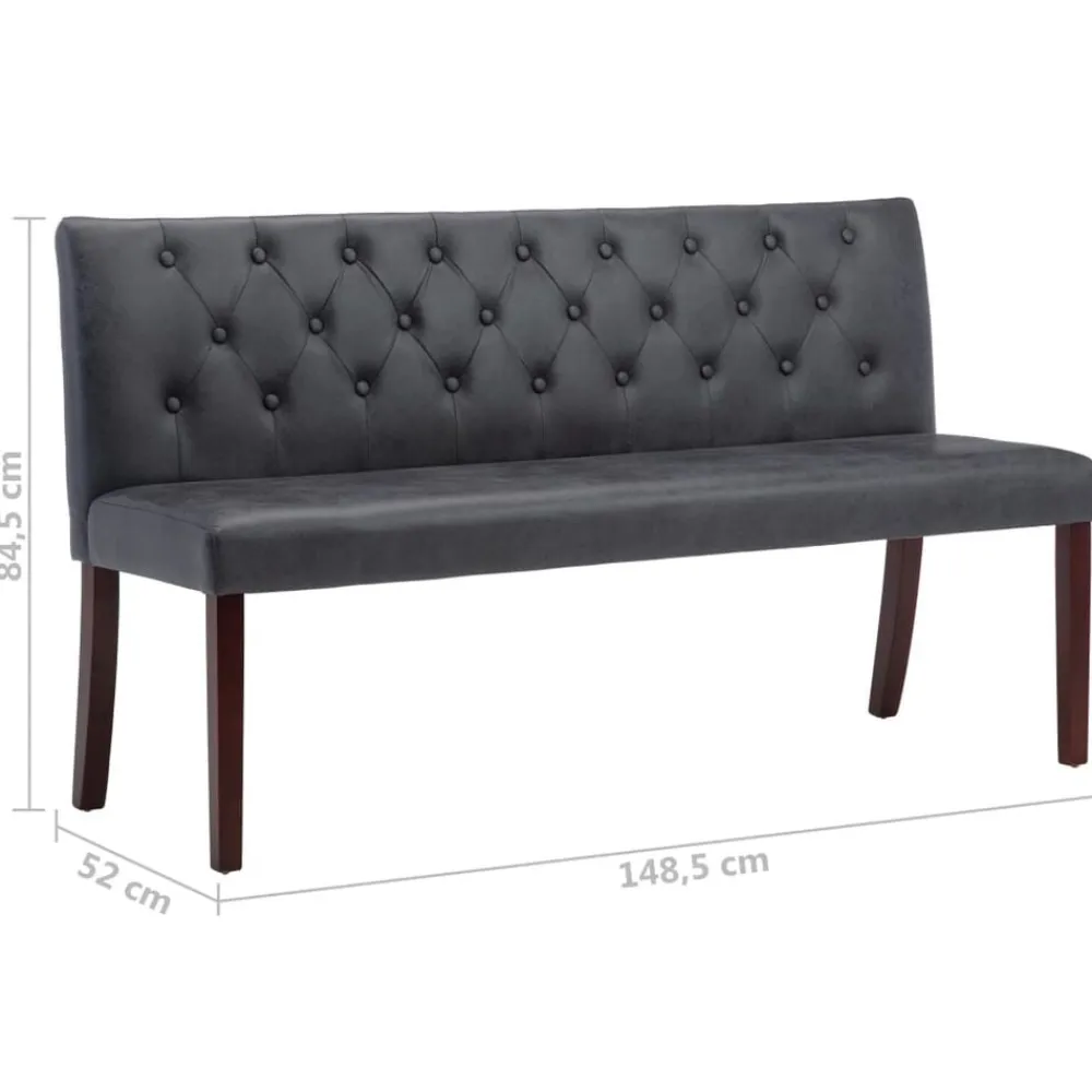 vidaXL Bancos-Banco de piel de ante artificial 148,5 cm
