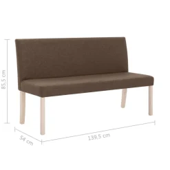 vidaXL Bancos-Banco de poliéster 139,5 cm marrón