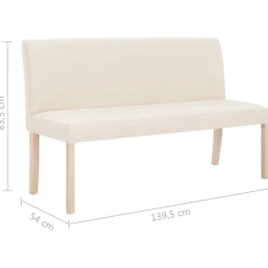 vidaXL Banco de poliéster 139,5 cm color Crema Online