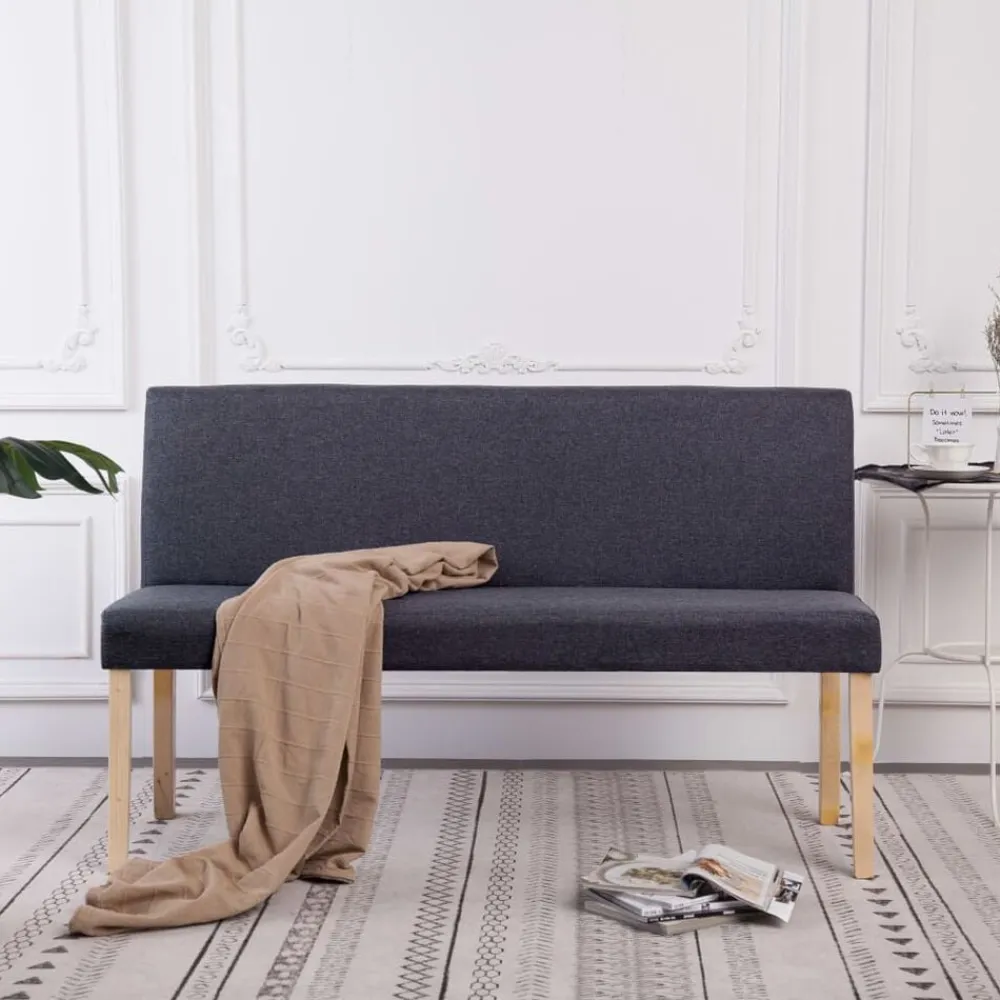 vidaXL Bancos-Banco de poliéster 139,5 cm gris