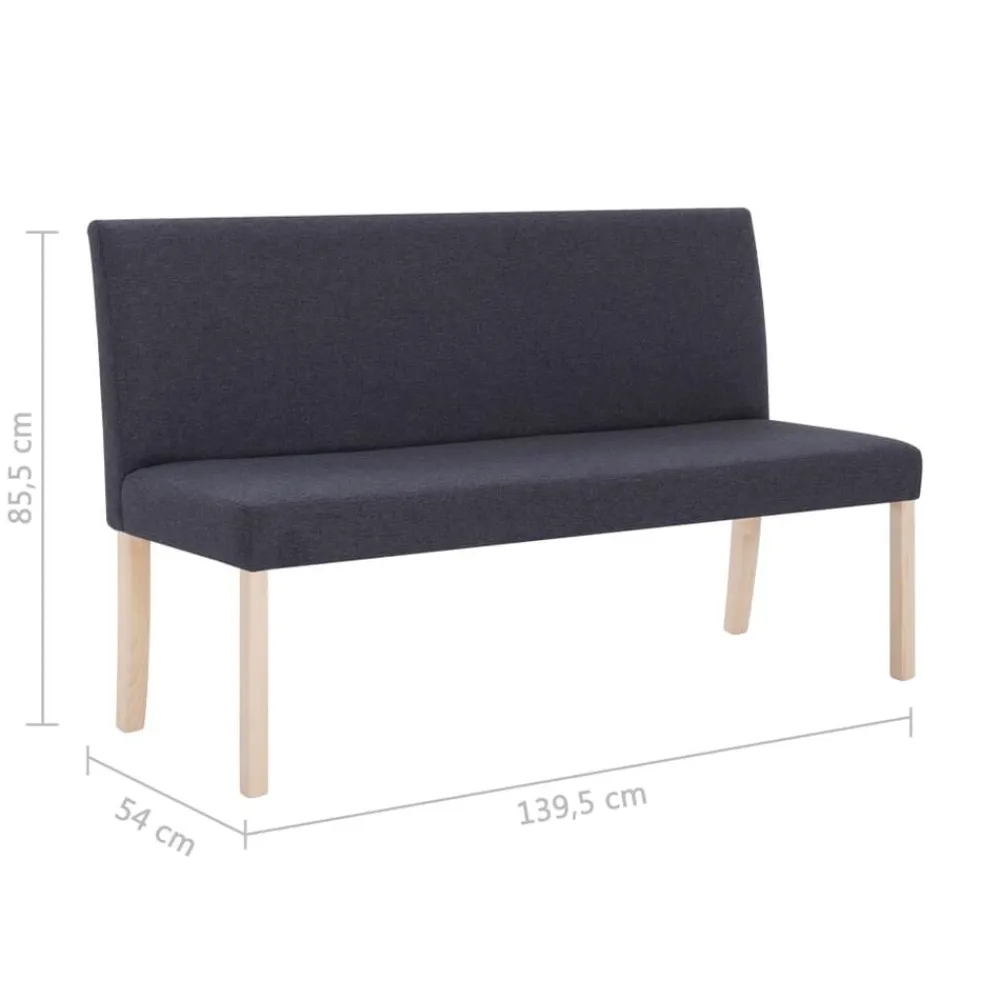 vidaXL Bancos-Banco de poliéster 139,5 cm gris
