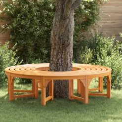 vidaXL Muebles De Jardín-Banco de Árbol 2 pcs Natural 160 x 80 x 45cm