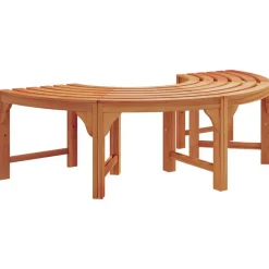 vidaXL Muebles De Jardín-Banco de Árbol 2 pcs Natural 160 x 80 x 45cm