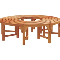 vidaXL Muebles De Jardín-Banco de Árbol 2 pcs Natural 160 x 80 x 45cm