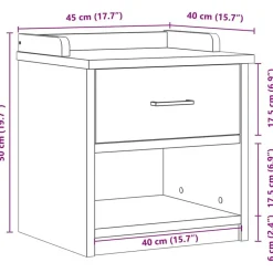 vidaXL Bancos-Banco de recibidor SANDNES madera maciza de pino 45x40x50 cm