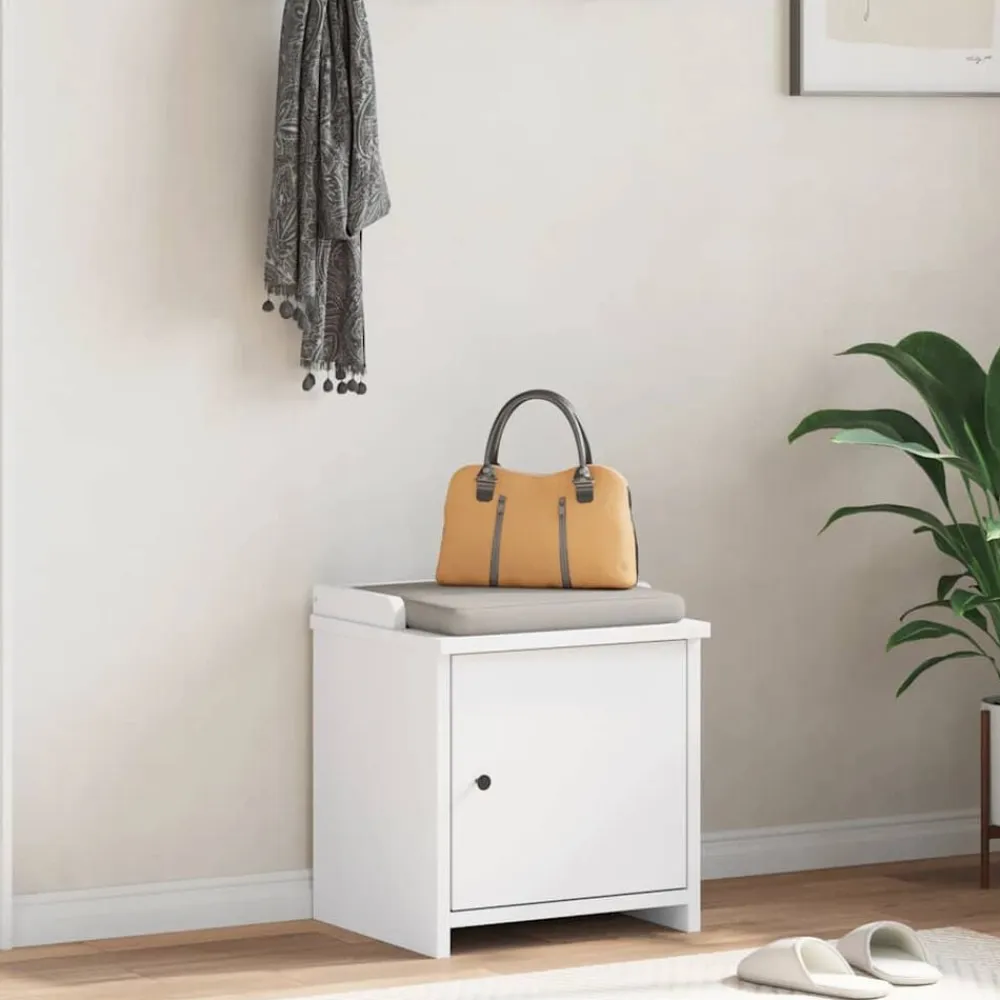 vidaXL Banco de recibidor SANDNES madera maciza pino 45x40x50cm Blanco Discount