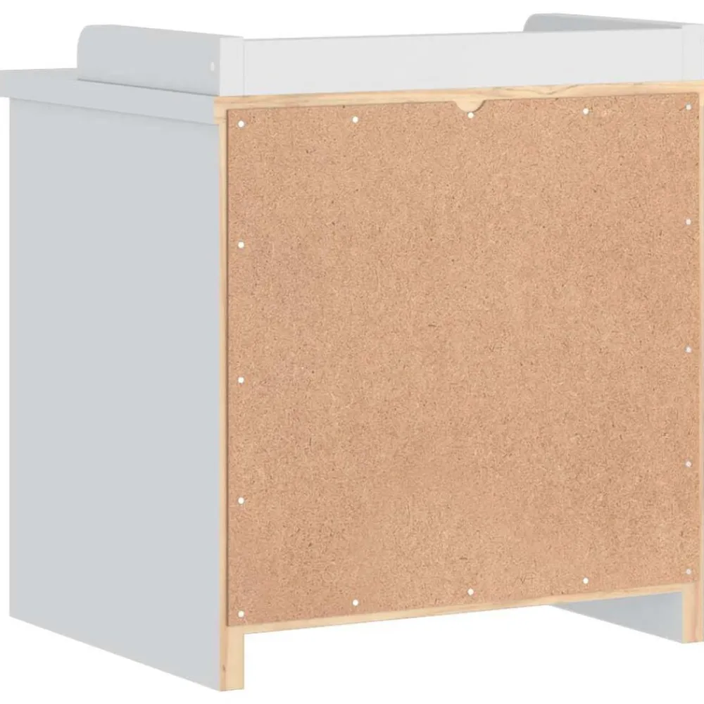 vidaXL Banco de recibidor SANDNES madera maciza pino 45x40x50cm Blanco Discount