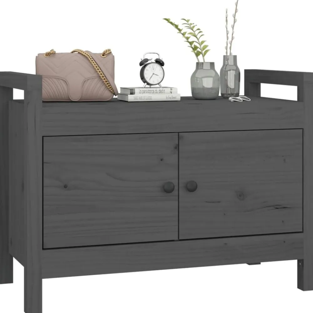 vidaXL Bancos-Banco de recibidor madera maciza de pino 80x40x60 cm