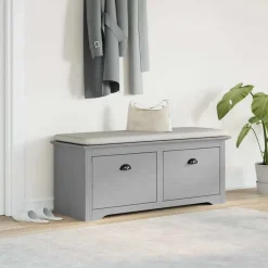 vidaXL Banco de recibidor BODO 114x40x45 cm Gris New