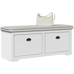 vidaXL Banco de recibidor BODO 114x40x45 cm Blanco New