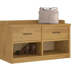 vidaXL Bancos-Banco de recibidor SANDNES madera maciza de pino 87x40x50 cm