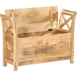 vidaXL Banco de recibidor madera maciza de mango 103x33x72 cm