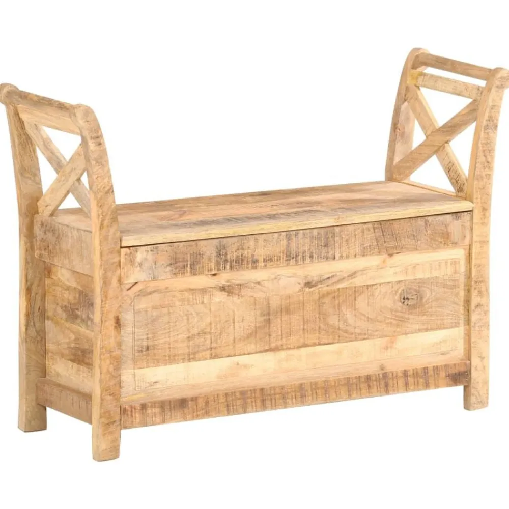 vidaXL Banco de recibidor madera maciza de mango 103x33x72 cm