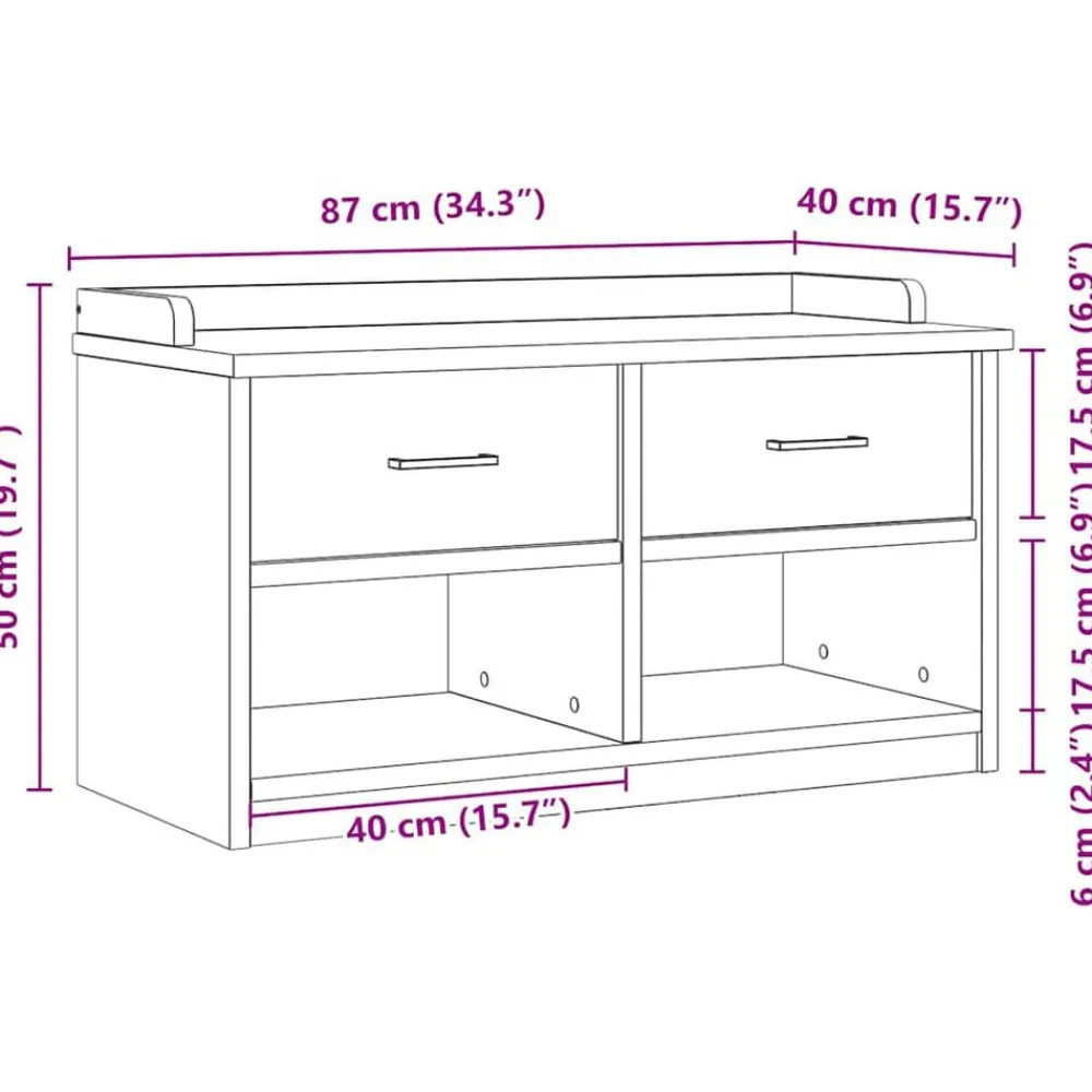 vidaXL Bancos-Banco de recibidor SANDNES madera maciza de pino 87x40x50 cm