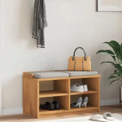 vidaXL Banco de recibidor SANDNES madera maciza de pino 87x40x50 cm Acabado de acacia Hot