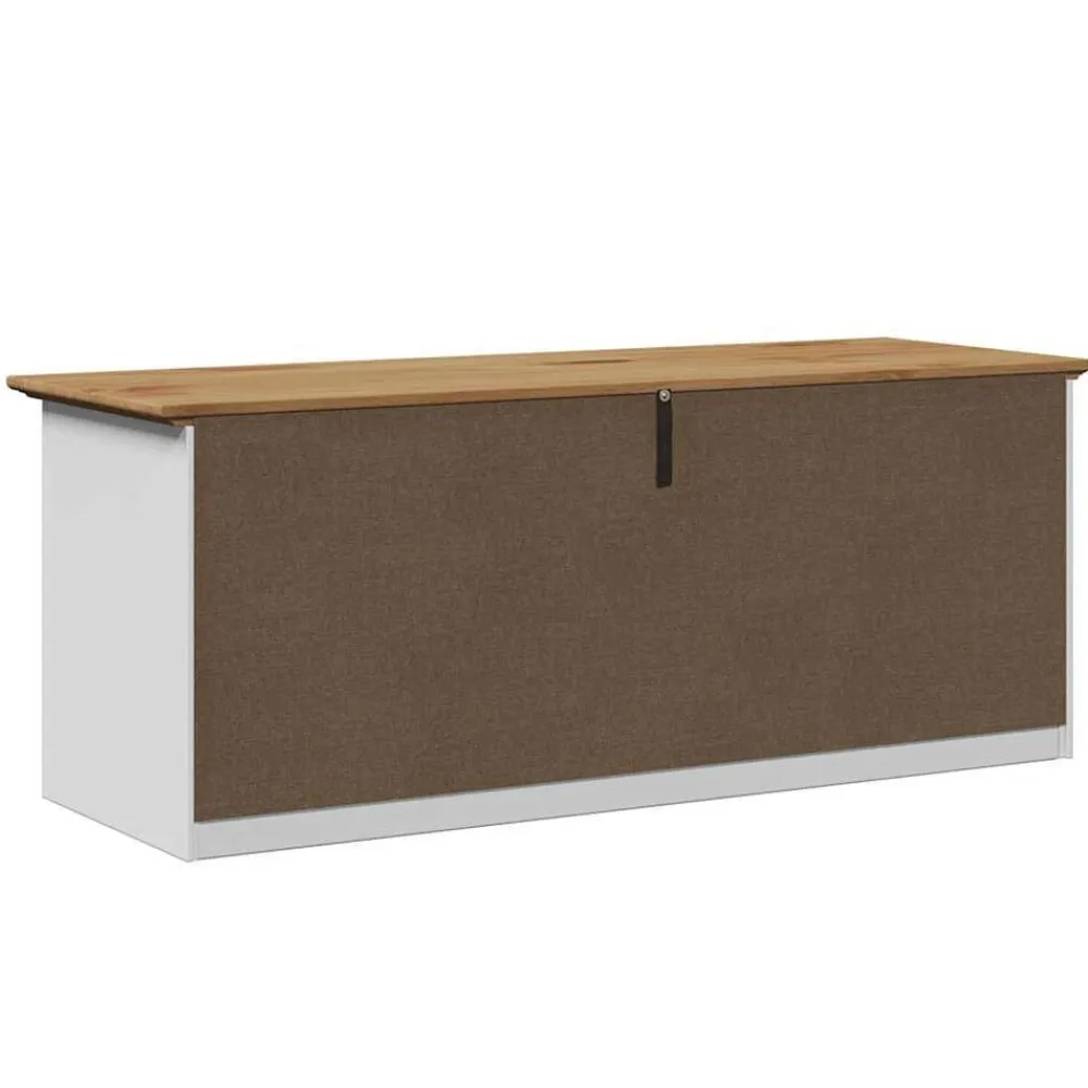 vidaXL Bancos-Banco de recibidor BODO blanco y marrón 114x40x45 cm