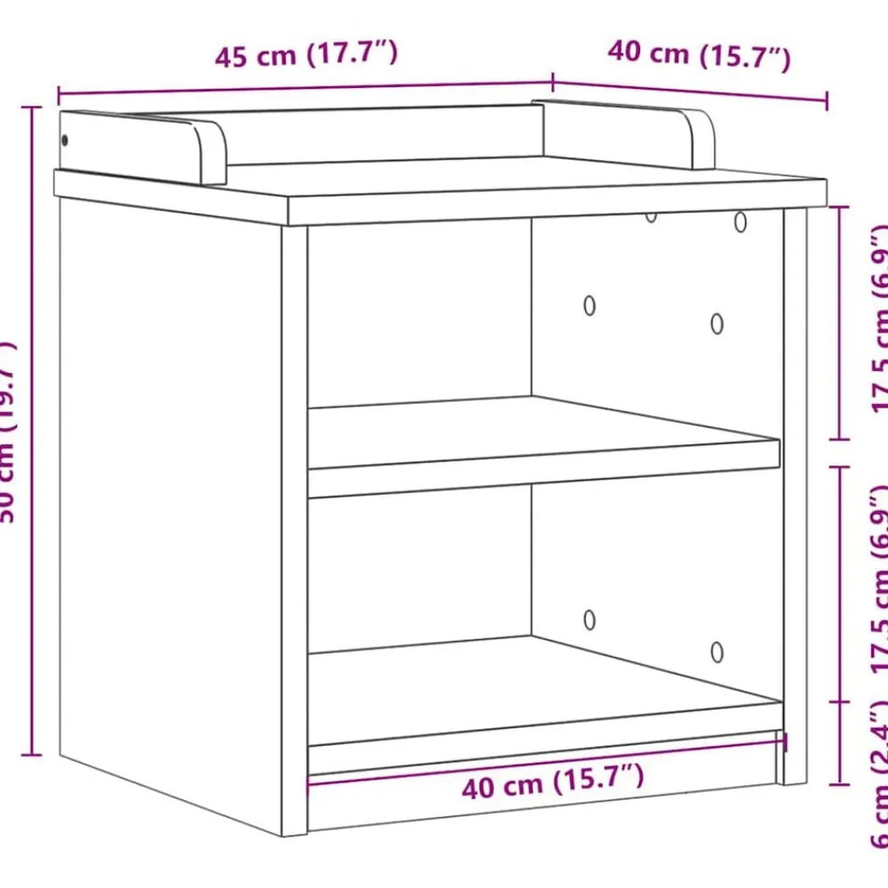 vidaXL Bancos-Banco de recibidor SANDNES madera maciza de pino 45x40x50 cm