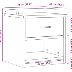 vidaXL Bancos-Banco de recibidor SANDNES madera maciza de pino 45x40x50 cm