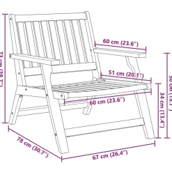 vidaXL Banco de Relax 2 pcs Marrón Madera de Acacia Sólida Online