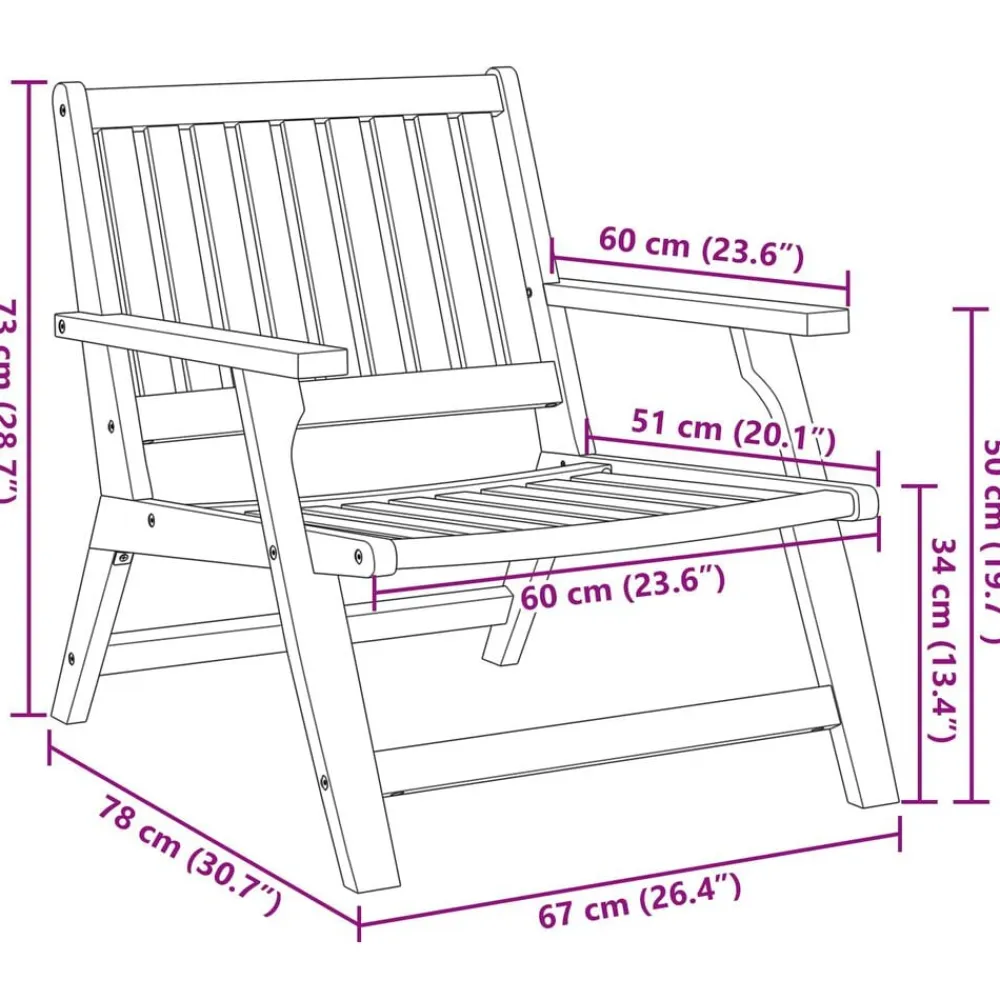 vidaXL Banco de Relax 2 pcs Marrón Madera de Acacia Sólida Online