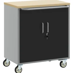 vidaXL Accesorios De Bricolaje-Banco de Taller con estante y Gris 75 x 45 x 85 cm