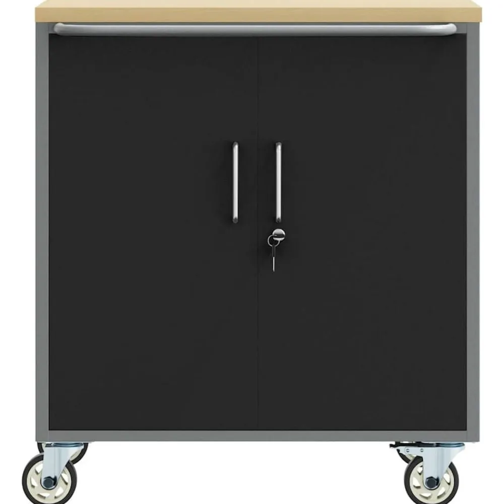 vidaXL Accesorios De Bricolaje-Banco de Taller con estante y Gris 75 x 45 x 85 cm