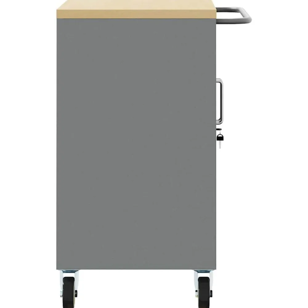 vidaXL Accesorios De Bricolaje-Banco de Taller con estante y Gris 75 x 45 x 85 cm