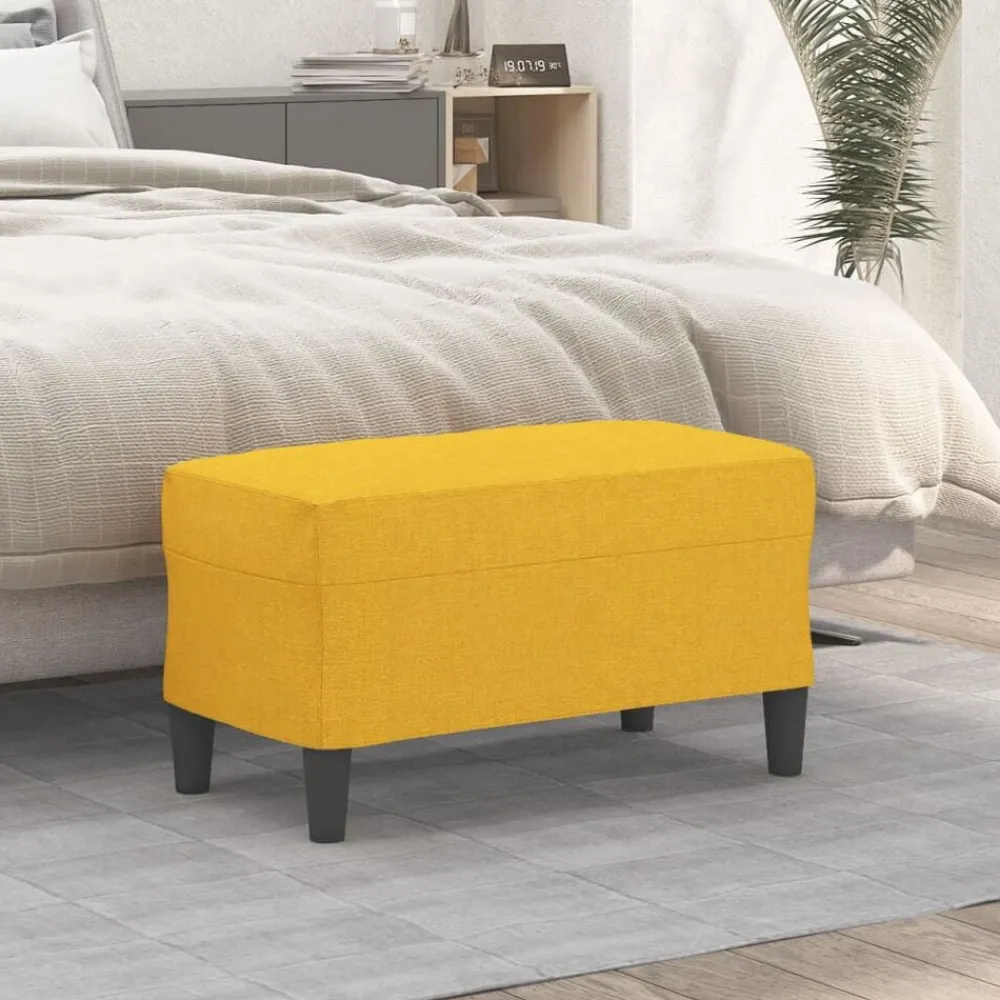 vidaXL Bancos-Banco de tela amarillo 70x35x41 cm