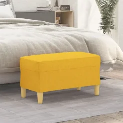 vidaXL Banco de tela amarillo 70x35x41 cm Amarillo claro Sale