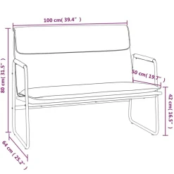 vidaXL Banco de tela color 100x64x80 cm Crema Online