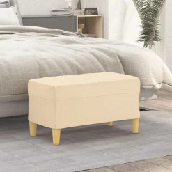 vidaXL Banco de tela color 70x35x41 cm Crema New