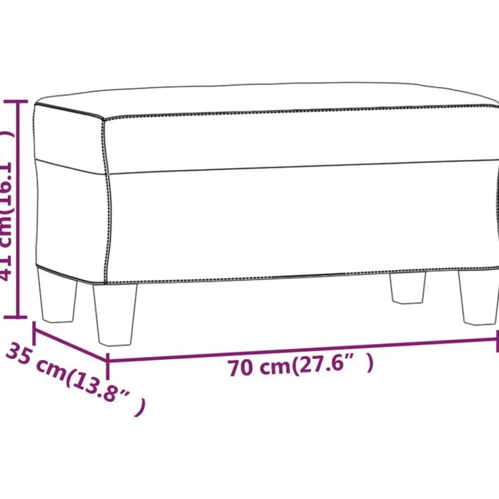 vidaXL Bancos-Banco de tela de microfibra 70x35x41 cm