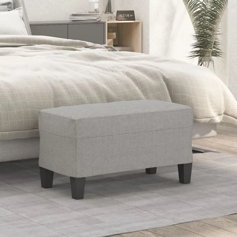 vidaXL Banco de tela 70x35x41 cm Gris claro Outlet