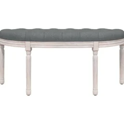 vidaXL Banco de tela oscuro 110,5x45x49 cm Gris Sale