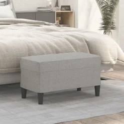 vidaXL Banco de tela 70x35x41 cm Gris claro New