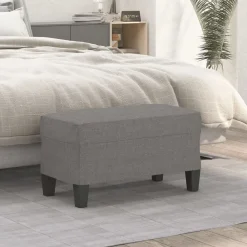 vidaXL Banco de tela 70x35x41 cm Gris oscuro Discount