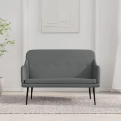 vidaXL Banco de tela 110x76x80 cm Gris oscuro