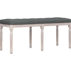 vidaXL Bancos-Banco de tela oscuro 110x40x49 cm
