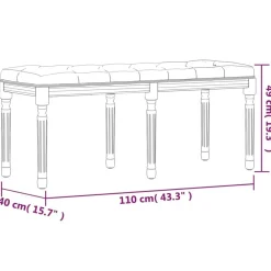 vidaXL Bancos-Banco de tela oscuro 110x40x49 cm