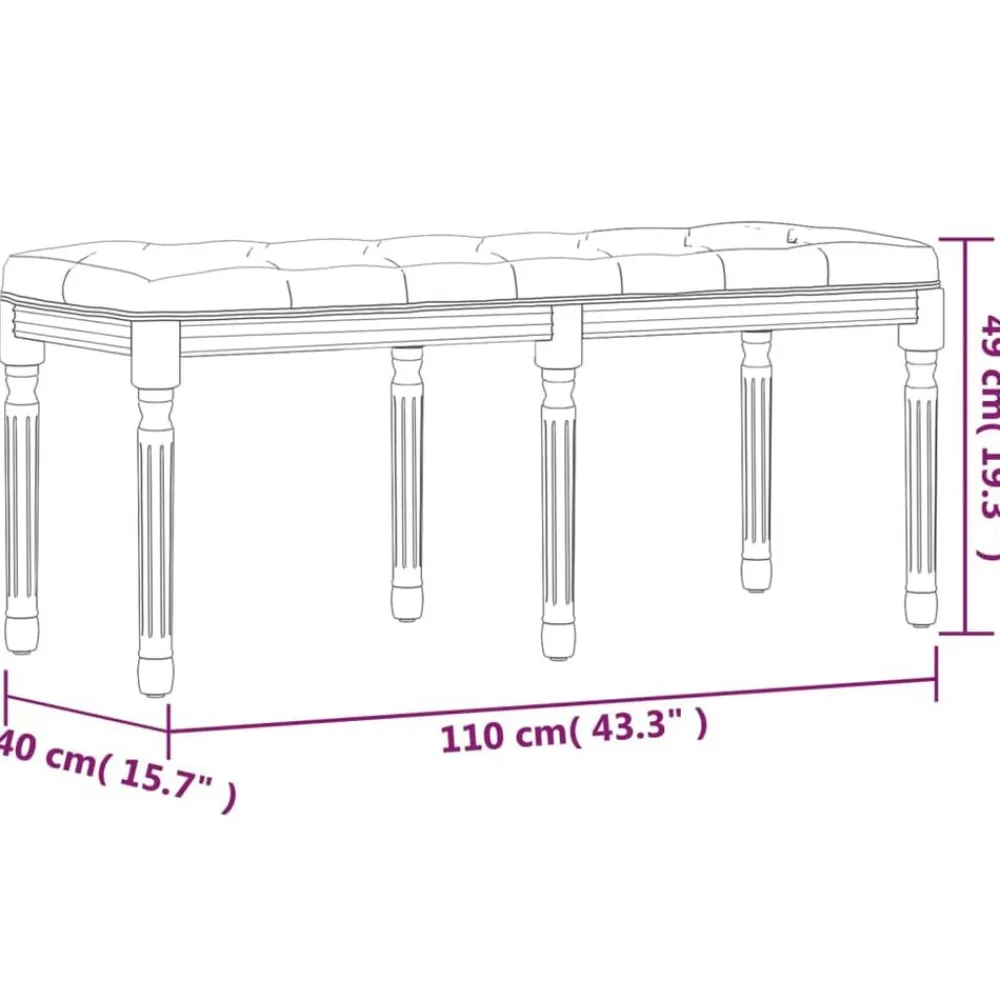 vidaXL Bancos-Banco de tela oscuro 110x40x49 cm