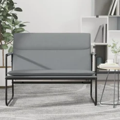 vidaXL Banco de tela 100x64x80 cm Gris claro New