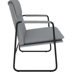vidaXL Banco de tela 100x64x80 cm Gris claro New