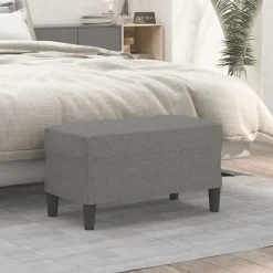 vidaXL Banco de tela 70x35x41 cm Gris oscuro Discount