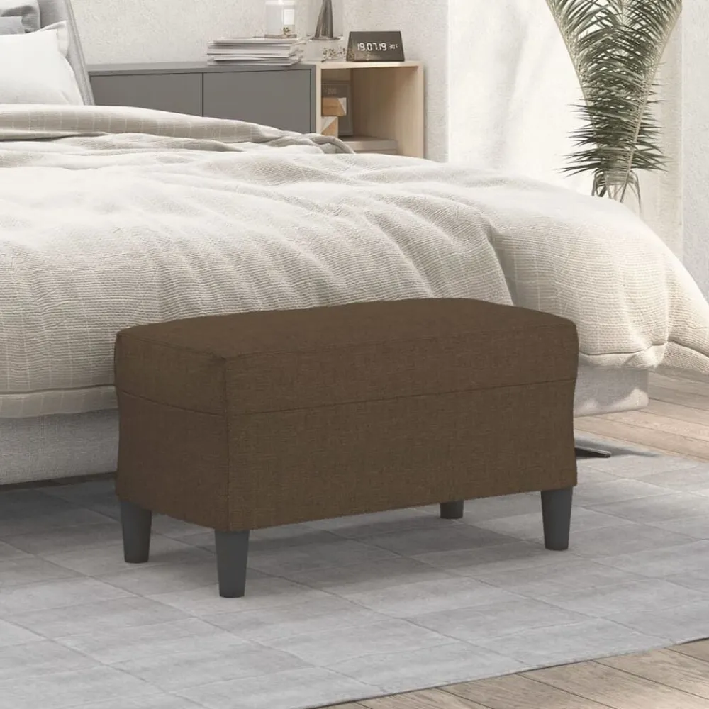 vidaXL Banco de tela marrón 70x35x41 cm Marrón Outlet