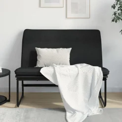 vidaXL Banco de tela 100x75x76 cm Negro