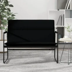vidaXL Banco de tela 100x64x80 cm Negro Outlet