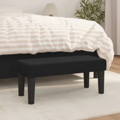 vidaXL Banco de tela 70x30x30 cm Negro Clearance