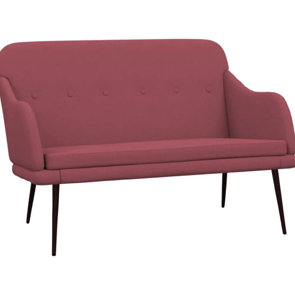 vidaXL Bancos-Banco de tela rojo tinto 110x76x80 cm