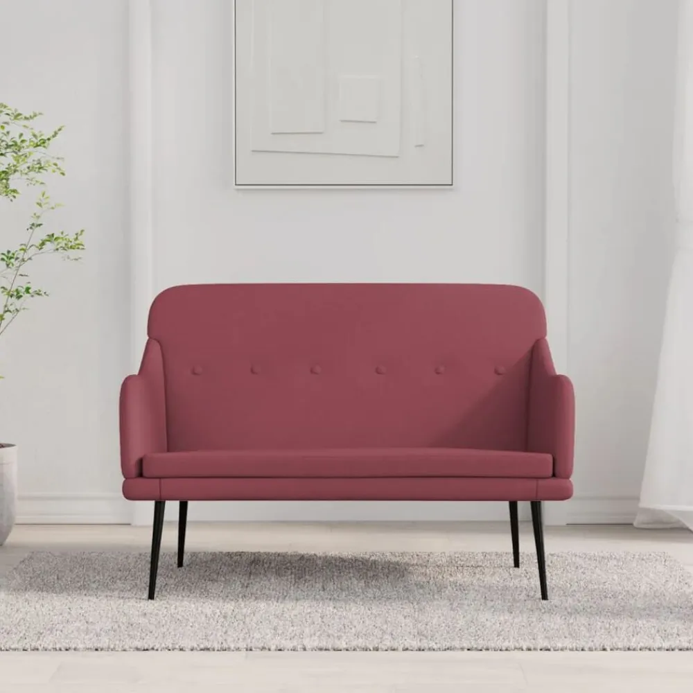 vidaXL Bancos-Banco de tela rojo tinto 110x76x80 cm
